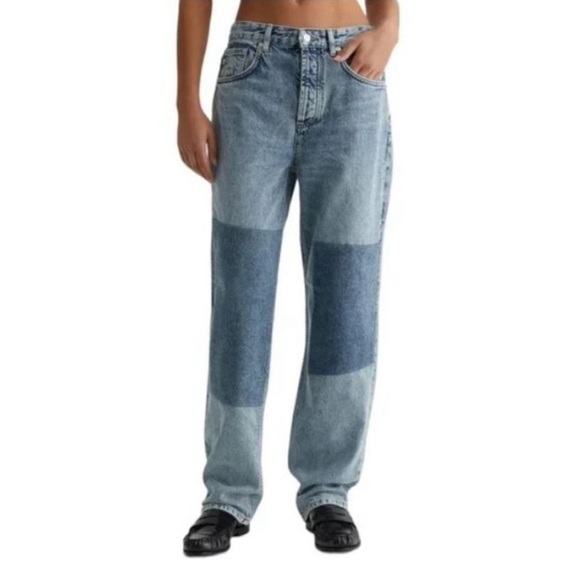 NWT AG Adriano Goldschmied Cloved Patched Jeans Nomad Straight Leg Sz 28 - Picture 2 of 14